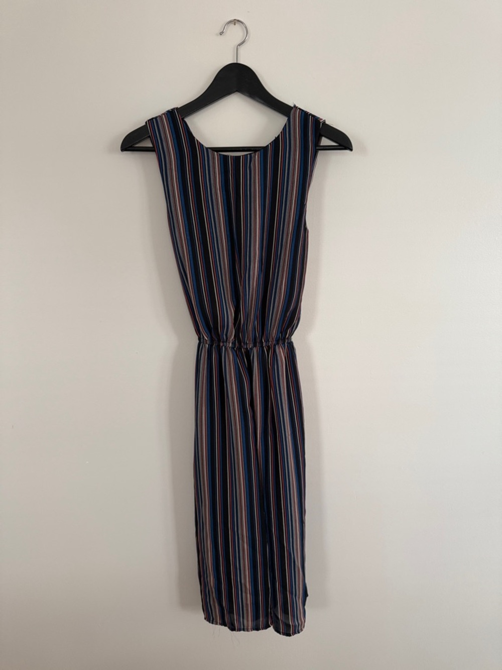 one clothing Navy Multistripe Sleeveless Jumpsuit